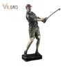 Vilead Golf Figure Statue Resin Vintage Golfer Figurines Home Alone Office Living Room Decoration Sport Objects Crafts Vessel 240318