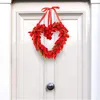 Decorative Flowers Heart Wreaths For Front Door Wreath Romantic Artificial Tulip Garland Ornament 14.56in Hanger Weedings Wall Window Room