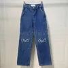 Womens Designer byxa ben Öppna gaffel tät capris denim byxor bantar jean byxor märke kvinnor kläder broderi tryck loeewewe jeans