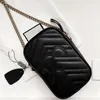 10a Dikey Deri Cep Telefonu Torbası Marmont çanta mini zincir omuz çantası tasarımcısı telefon çantası çapraz çantası kadınlar küçük crossbody marmont telefon çanta cüzdanları