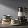 Tazza e piattino da viaggio nordico Caffè in ceramica vintage Camping Estetico Koffie Kopjes Set da tè pomeridiano YY50CS 240328