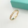 Designerringe Eis Checked Ring Titanium Stahl Diamant Ring Designer Schmuck Frau Geschenk 18K Gold Ring Jewlery Designer für Frauen Silber Tochter Geschenk 5-10