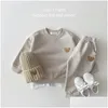 Kleidung Sets Kleinkind Outfits Baby Jungen Trainingsanzug Niedlichen Bärenkopf Stickerei Sweatshirt und Hosen 2 Stücke Sportanzug Mode Kinder Mädchen CL DH3SL