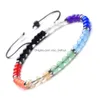 Perles Yoga Lingli Chakra Pierre Sept PSE Roue Bracelet Pièces En Acier Inoxydable Mélanger Et Assortir Petites Filles Énergie Main Chaîne Goutte Deli Ottj3