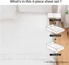 Bedding Sets Simple&Opulence 3/4 Pcs Cotton White Sheet Set For Kid Teens Soft Bed Sheets Boy Girl Warm Adorable Pillowcase