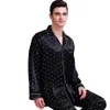 Мужской шелковый атласный пижамный комплект Пижамный комплект PJS Комплект одежды для сна Одежда для дома U.SSMLXLXXL3XL 4XL240401