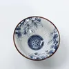 Cups schotels 6 stks/set blauw en witte porseleinen theekop set Chinese keramische drinkware retro gaiwan creatieve geschenken willekeurig