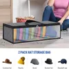 Storage Bags 2 Pack Hat Bag For Baseball Caps Organizer Case With Carry Handles Closet Moisture