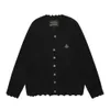 Autunno Vivienne Empress Dowager Saturn Maglione cardigan lavorato a maglia ricamato unisex