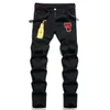 Jeans pour hommes Pantalons noirs micro-élastiques à motifs sélectionnés Tissu de haute qualité Slim Tube droit Drop Livraison Vêtements Vêtements Dhi2N
