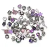 Charms 50 pièces/lot cristal entretoise en vrac artisanat charmes grand trou perles européennes pendentif accessoires pour collier Bracelet bijoux bricolage Makin Dhxii