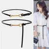 Belts Donna in Niche Design Twisted Strap Womens Genuine Leather Thin Belt Decorative Dress Sweater Q240401