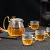Ensembles de thé Service à thé en verre marteau filtre théière domestique boîte-cadeau de cinq