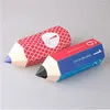 Gift Wrap Party Favor Candy Box Pencil Shape Treat For Christmas Birthday Baby Shower Wedding Graduation Supplies Red Grid