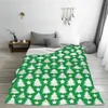 Coperte Stravagante coperta di flanella per albero di Natale Stella Verde Bianco Morbido tiro caldo per divano letto Copridivano