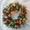 Decorative Flowers Christmas Wreath LED Porch Decor And Gift For Fireplace Bookshelf Backyard