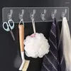 Hooks Non-marking Strong Sticking Row Hook Kitchen Storage Tools Bathroom Hanger Hanging Stickers Wall Mounted Holder With 3/5/6