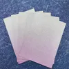 Autocollants de fenêtre 5 feuilles rose jaune Premium ombre paillettes carte A4 250gsm papier Scrapbooking Pack artisanat fond