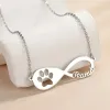 Collane Collana con nome simbolo infinito personalizzato per donna Collana con zampa di cane carino in acciaio inossidabile Gioielli personalizzati Regalo di Natale