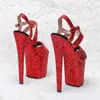 Sapatos de dança femininos moda 20cm/8 polegadas glitter plataforma de chapeamento superior sexy sandálias de salto alto pólo 167