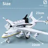 航空機Modle New AN-225 MRIYA Alloy Airplane Model Large Air Transport Aircraft Model Simulation Metal Flying Model Sound and Light KidsギフトYQ240401