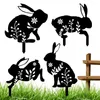 Garden Decorations 4Pcs Black Lawn Stake Aesthetic Easter Animal Art Decoration Weatherproof For Outdoor Patio