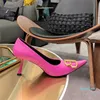 Dress Slingbacks Pump Designer Pointed Toe 8.5cm Flex Heels Women Shoes Slides on Golden Letter Buckle Front Luxury Gold Hardware Pumps