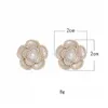 Stud S925 Sier Temperament Camellia Pearl Studs Kolczyki Panie Simple Słodka fajna żeńska retro upuszczenie Dhim9