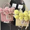 Gift Wrap 10pcs Colored Waterproof Kraft Paper Handbag Handheld Snack Bouquet Handbags Festival Flower Packaging