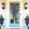 Decorative Flowers 1Pc Flower Wreath Purple Tulip Spring Artificial Garland Front Door Wall Decorations Summer Home