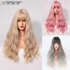 Синтетические парики NAMM White/Pink/Blonde/Ombre от коричневого до серого цвета длинный