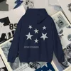 Women's Hoodies Sweatshirts Y2K Hoodies Women Harajuku Hip Hop Letter Star Graphic Printed Loose Sweatshirt Punk Rock Gothic Clothes Top Streetwear EMO Girl 240401