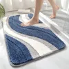 Tapetes de banho Nim flocado tapete de banheiro absorvente de secagem rápida antiderrapante fácil de limpar macio espessado banheira lateral tapete fofo