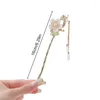 Hair Clips Vintage Chinese Style Tassel Stick For Women Girls Butterfly Flower Forks Holder Hairpins Accessories