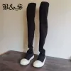 Stivali Black Street Vice Line TPU Sole Allenatore Stivali Socks Over Knee Fragrance Bottom Rock Boot