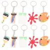 Gift Wrap 10pcs Artist Tool Cartoon Keychain Pendants Cute Key Chain Hanging Ornament Ring