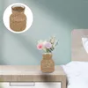 Vasi in vetro per centrotavola Vaso da fiori con copertura in rattan Bud Rustic Desktop Wicker Home