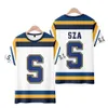 SZA JERSEY SOS Футболка с рисунком Хип-хоп Рэпер 90-х годов Винтажная футболка Мужчины Женщины Эстетические футболки Oversize Уличная одежда Топы Y2K 240329