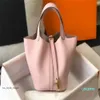 Designer- Fashion Women Handbags Bucket Picotin Cabbage Basket Luxury Honey Wax Line Handbag Real Leather Bag Purse 555