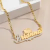 Necklaces Customized Necklace Two Tone 14K Gilded Stainless Steel Pendant Personalized Double Plate Name Necklace For Women Jewelry Gifts