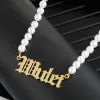 Halsketten personalisierte Perlenkette kundenspezifischer Name Edelstahl Angabe für Baby Frauen Freundin Geschenk Schmuck Schmuck