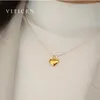 Viticen äkta AU750 REAL 18K Gold Heart Love Pendant Halsband Födelsedagsbröllop Present till kvinna Fina smycken 240311