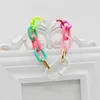 Chain European and American fashion Ins popular exotic alloy colored candy color Brazilian chain womens bracelet necklace set Q240401