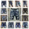 Mens shorts designer Jeans denim jeans men casual Jean skinny motorcycle pants streetwear knee length blue denim short men's clothing