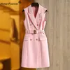 カジュアルドレスオプションのためのスリーブレス7色ストレートミニ最新オフィス女性サマータンクドレス