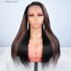 Synthetic Wigs Peruvian 13X6X1 Side T Part Lace Front Wigs Straight Lace Front Wigs For Women Highlight 27 30 Straight Human Hair Wigs Y240401