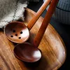 Cuillères 4 pièces cuillère en bois Ramen soupe cuisine louche longue poignée nouilles pot servant grand bois japonais restaurant vaisselle