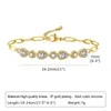 Catena Vnox Bling Braccialetti con zirconi cubici per le donne Regali per feste da donna Bracciale con catena a maglie in metallo color oro New Fashion Bijoux Q240401