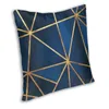 Pillow Navy Gold Stone Geometric Foil Lines Square Pillowcover Home Decor Marble Texture Cover Throw For Car