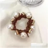 Ponny Tails Holder Elegant Pearl Pony Tails Holder For Women Hair Rubber Bands Bundna Ring Lady HeadDress smycken Tillbehör Bk Price Dr DHSFR